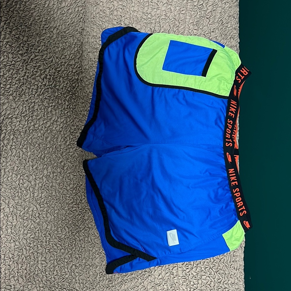 Nike Sports Blue and Green Shorts
